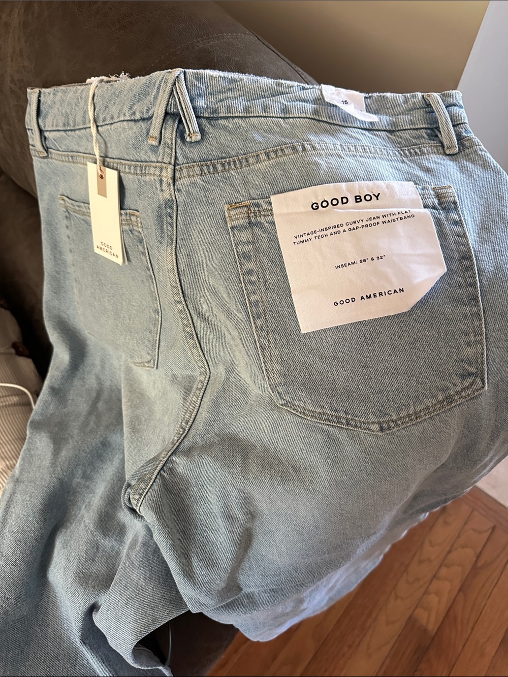 Good American Light Blue Good Boy Relaxed fit Jeans